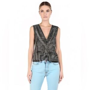 Women's Eddie Bauer Black Floral Sleeveless Top - Size L